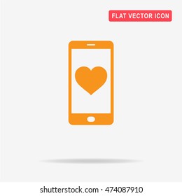 Mobile love icon. Vector concept illustration for design.