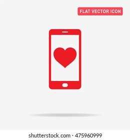 Mobile love icon. Vector concept illustration for design.