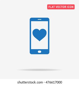 Mobile love icon. Vector concept illustration for design.