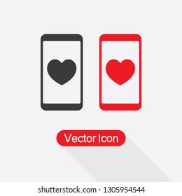 Mobile Love Icon Vector Illustration Eps10
