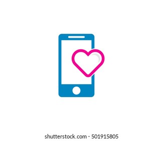 Mobile Love Logo Design Template