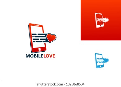 Mobile Love Logo Template Design Vector, Emblem, Design Concept, Creative Symbol, Icon