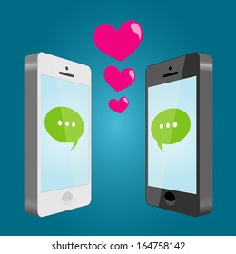 Mobile love - Vector Illustration