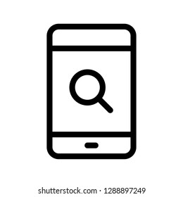 mobile magnifier line icon