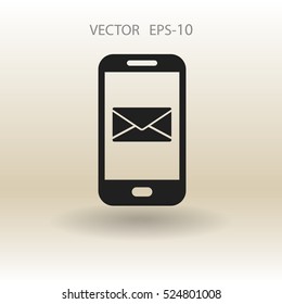 Icono de correo móvil. ilustración vectorial