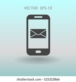 Mobile mail icon. vector illustration