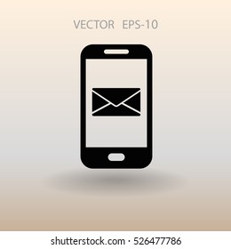 Icono de correo móvil. ilustración vectorial