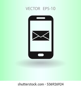 Icono de correo móvil. ilustración vectorial