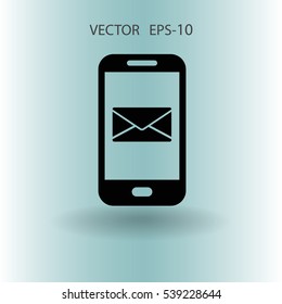 Mobile mail icon. vector illustration