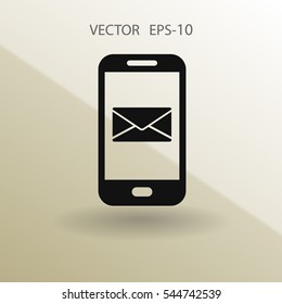 Mobile mail icon. vector illustration