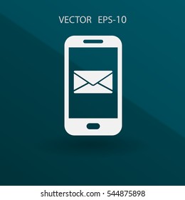 Mobile mail icon. vector illustration