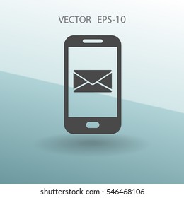 Icono de correo móvil. ilustración vectorial