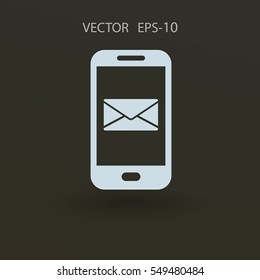 Mobile mail icon. vector illustration