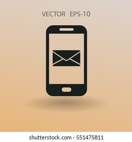 Icono de correo móvil. ilustración vectorial
