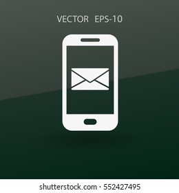 Mobile mail icon. vector illustration