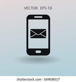 Icono de correo móvil. ilustración vectorial