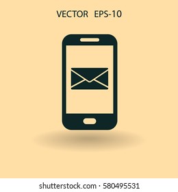 Icono de correo móvil. ilustración vectorial