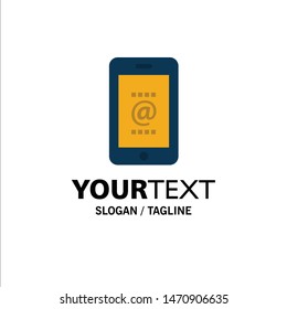 Mobile, Mail, Id, Phone,  Business Logo Template. Flat Color. Vector Icon Template background