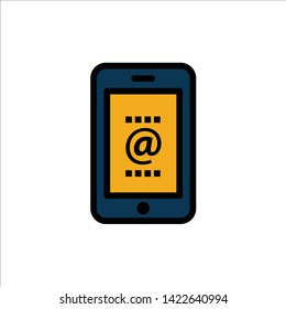 Mobile, Mail, Id, Phone,   Flat Color Icon. Vector icon banner Template