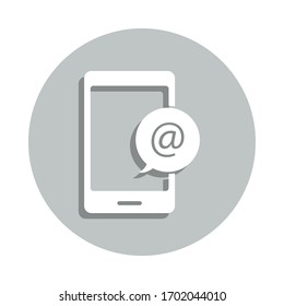 Móvil, correo, enviar mensaje icono de insignia. Glifo simple, vector plano de iconos de negocio para ui y ux, sitio web o aplicación móvil