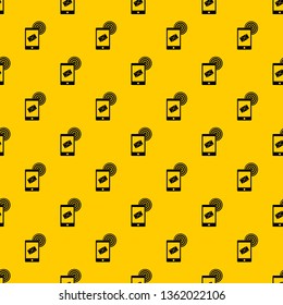 Mobile mail sign pattern seamless vector repeat geometric yellow for any design