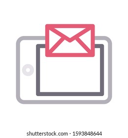 mobile mail vector color line icon 