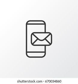 Mobile Mailing Icon Symbol. Premium Quality Isolated Phone Messaging Element In Trendy Style.