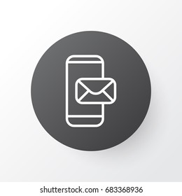 Mobile Mailing Icon Symbol. Premium Quality Isolated Phone Messaging Element In Trendy Style.