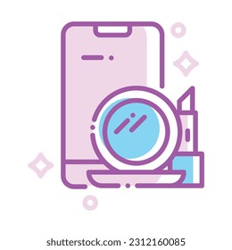Mobile makeup icon design in four variation color