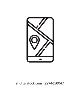 Mobile map icon gps icon location for app web logo banner poster icon - Vector