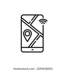 Mobile map icon gps icon location for app web logo banner poster icon - Vector
