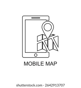 mobile map icon , navigation icon
