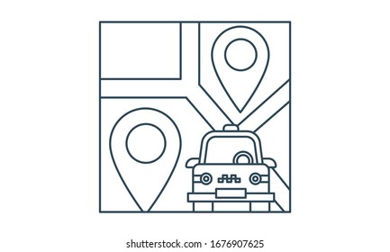 Mobile map icon symbol premium quality isolated vector image