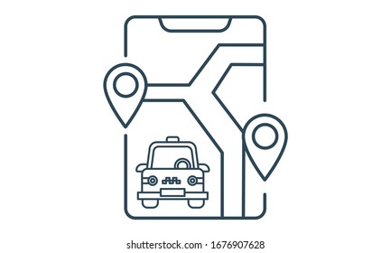Mobile map icon symbol premium quality isolated vector image