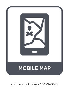 mobile map icon vector on white background, mobile map trendy filled icons from Travel collection, mobile map simple element illustration