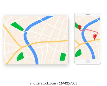 mobile map navigator with streets and city grs route app