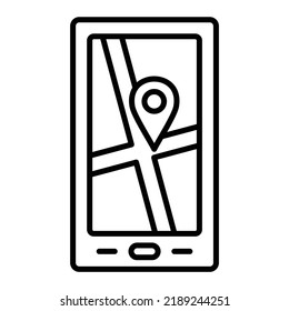 Mobile Map vector icon. Can be used for printing, mobile and web applications.