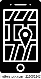 Mobile Map vector icon. Can be used for printing, mobile and web applications.