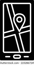 Mobile Map vector icon. Can be used for printing, mobile and web applications.