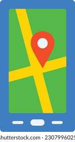 Mobile Map vector icon. Can be used for printing, mobile and web applications.