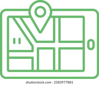 Mobile Map vector icon. Can be used for printing, mobile and web applications.