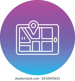 Mobile Map vector icon. Can be used for printing, mobile and web applications.