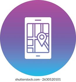 Mobile Map vector icon. Can be used for printing, mobile and web applications.
