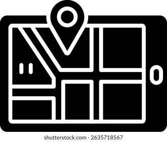 Mobile Map vector icon. Can be used for printing, mobile and web applications.