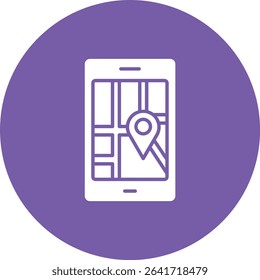 Mobile Map vector icon. Can be used for printing, mobile and web applications.