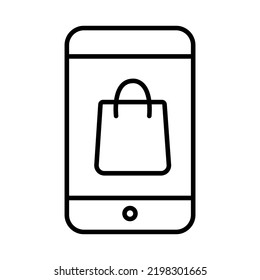 mobile market icon, isolated editable illustration