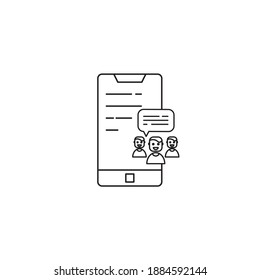 Mobile marketing client messaging icon, mobile marketing and promotion icon. Vector