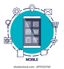 mobile marketing commerce electronic concept