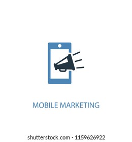 Mobile marketing concept 2 colored icon. Simple blue element illustration. Mobile marketing concept symbol design from Digital marketing set. Can be used for web and mobile UI/UX