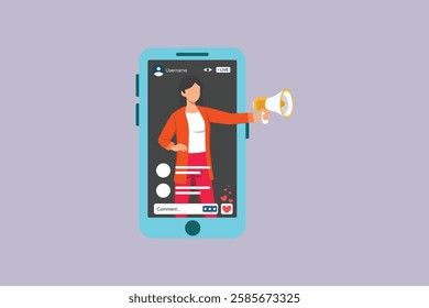 Mobile Marketing concept. Colored flat vector illustration isolated.